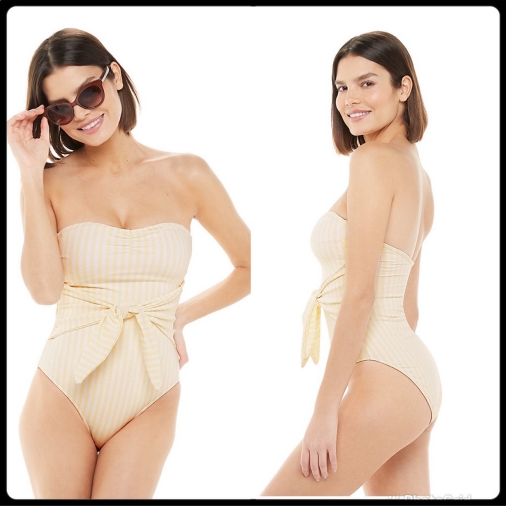 We Wore What Striped One Piece Swimsuit